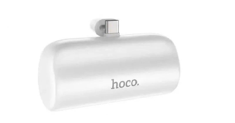 HOCO J106 5000 mAh kapacítású kompakt powerbank, type-c csatlakozóval, kitámasztóval fehér