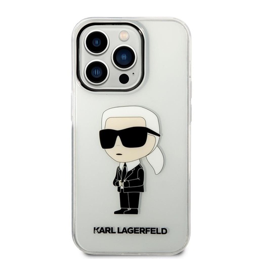 Apple iPhone 14 Pro Max Karl Lagerfeld IML Ikonický NFT pouzdro (Průhledný) – KLHCP14XHNIKTCT