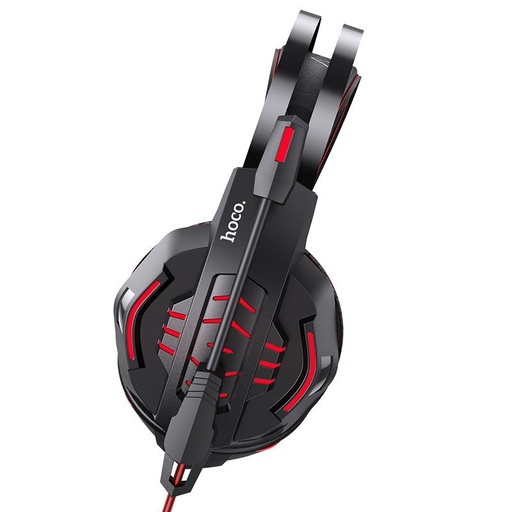 Hoco W102 sluchátka, 2m, two-in-one audio adapter, červená