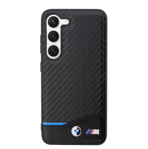 Samsung Galaxy S23+ BMW M PU Carbon pouzdro – Modrá Line (Černá) - BMHCS23M22NBCK