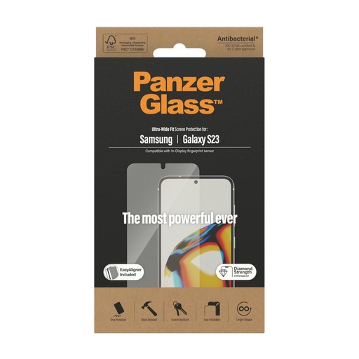 Samsung Galaxy S23 5G PanzerGlass ultra wide fit prémiový tvrzené sklo průhledný