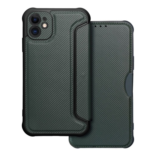 Apple iPhone 11 Razor magnetický odolný proti nárazu knížkové pouzdro (Zelená)