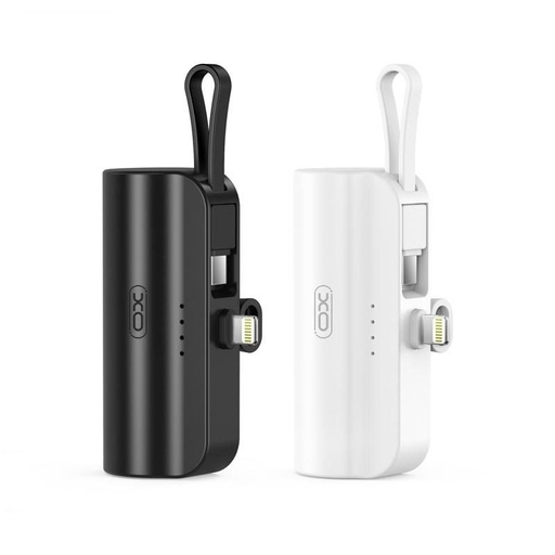 XO PB304 power bank 3300 mAh (Černá) – mini, displej, držáky, vestavěný USB-C kabel