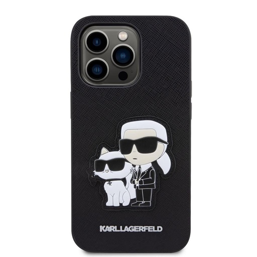 Apple iPhone 14 Pro Karl Lagerfeld PU Saffiano Karl and Choupette NFT pouzdro (Černá) – KLHCP14LSANKCPK