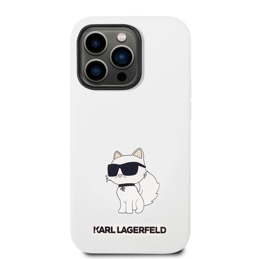 Apple iPhone 14 Pro Karl Lagerfeld Liquid Silicone Choupette NFT pouzdro (Bílá) – KLHCP14LSNCHBCH