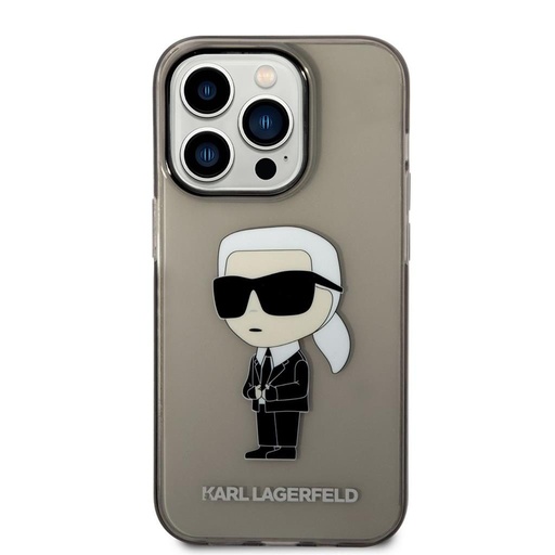 Apple iPhone 14 Pro Max Karl Lagerfeld IML Ikonický NFT pouzdro (Černá) – KLHCP14XHNIKTCK