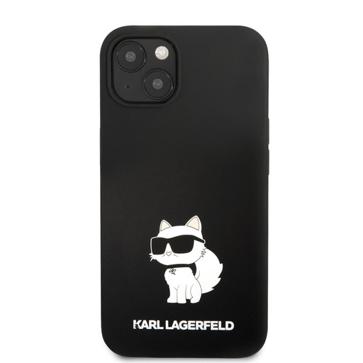 Apple iPhone 13 Karl Lagerfeld Liquid Silicone Choupette NFT pouzdro (Černá) – KLHCP13MSNCHBCK