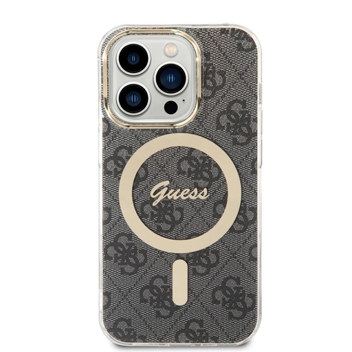 Apple iPhone 14 Pro Guess 4G IML MagSafe pouzdro (Černá) - GUHMP14LH4STK