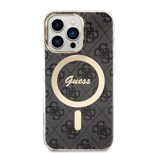 Apple iPhone 13 Pro Guess 4G IML MagSafe pouzdro (Černá) - GUHMP13LH4STK