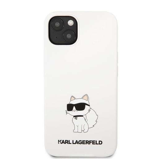 Apple iPhone 13 Karl Lagerfeld Liquid Silicone Choupette NFT pouzdro (Bílá) – KLHCP13MSNCHBCH