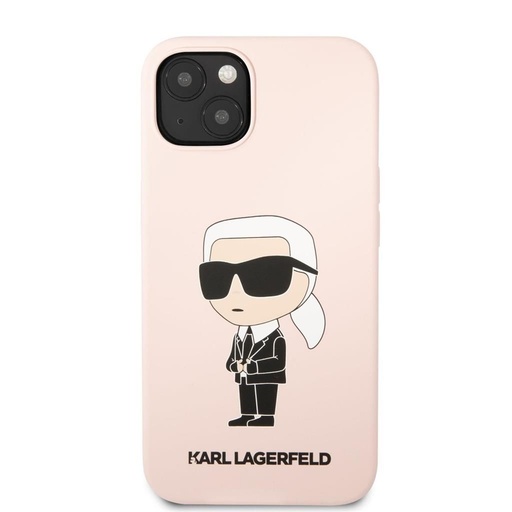 Apple iPhone 13 Karl Lagerfeld Liquid Silicone Ikonický NFT pouzdro (Růžová) – KLHCP13MSNIKBCP