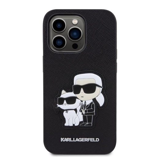 Apple iPhone 13 Pro Karl Lagerfeld PU Saffiano Karl and Choupette NFT pouzdro (Černá) – KLHCP13LSANKCPK