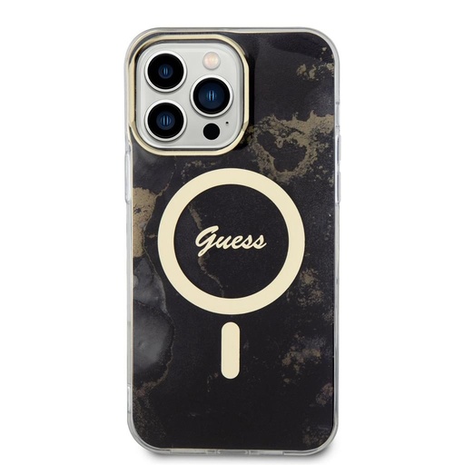 Apple iPhone 13 Pro Max Guess Marble IML MagSafe pouzdro (Černá) - GUHMP13XHTMRSK