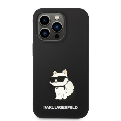Apple iPhone 14 Pro Černá Karl Lagerfeld Liquid Silicone Choupette NFT pouzdro (Černá) – KLHCP14LSNCHBCK