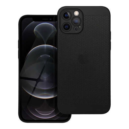 Apple iPhone 12 Pro Breezy děrovaný plast zadní kryt (Černá)