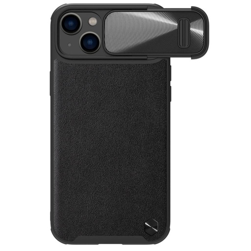 Apple iPhone 14 Nillkin CamShield Leather S MagSafe zadní kryt (Černá)