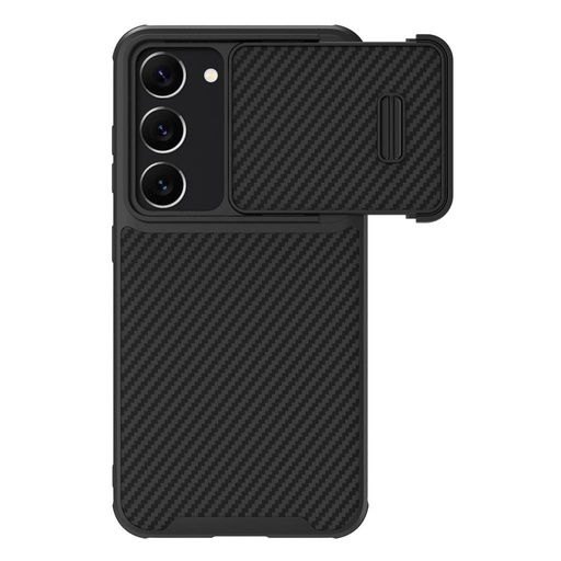 Samsung Galaxy S23 Plus Nillkin Synthetic S karbon vzorovaný tvrdý zadní kryt (Černá)