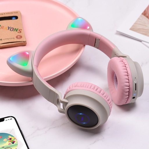 Hoco W27 bezdrátový sluchátka, BT V5.0, 300mAh baterie, růžová