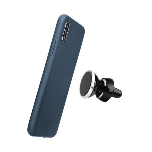 Apple iPhone 15 Plus liquid silicone magnetický držák do auta kompatibilní zadní kryt (Modrá)