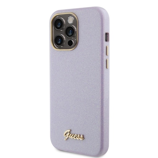 Apple iPhone 15 Pro Max Guess PU Glitter úplně kryt pouzdro (Fialová) - GUHCP15XPGMCSL