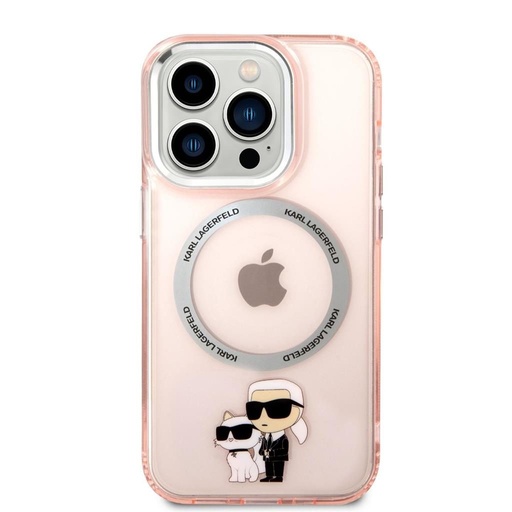 Apple iPhone 14 Pro Karl Lagerfeld MagSafe Compatible IML Karl and Choupette NFT pouzdro (Růžová) – KLHMP14LHNKCIP