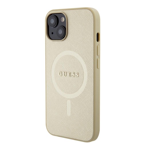 Apple iPhone 15 Guess PU Saffiano MagSafe pouzdro (Béžová) - GUHMP15SSPSAHMCB