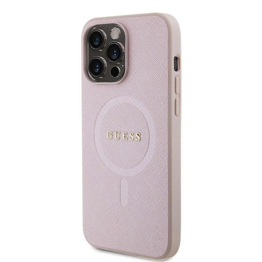 Apple iPhone 15 Pro Max Guess PU Saffiano MagSafe pouzdro (Růžová) - GUHMP15XPSAHMCP