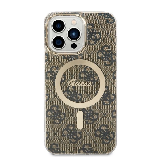 Apple iPhone 15 Pro Max Guess IML 4G MagSafe pouzdro (Hnědá) - GUHMP15XH4STW