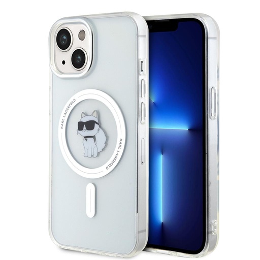 Apple iPhone 15 Karl Lagerfeld IML Ikonický MagSafe pouzdro (Průhledný) – KLHMP15SHFCKNOT