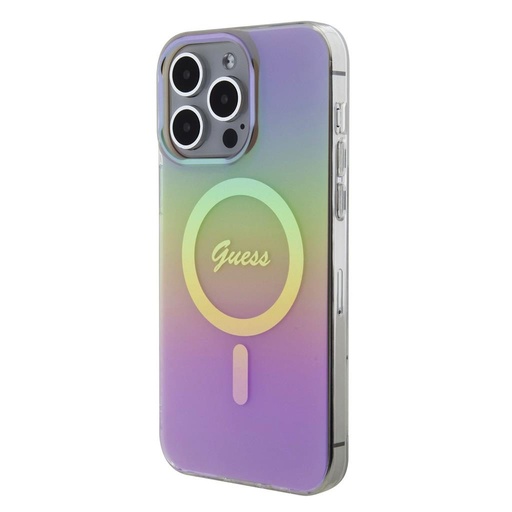 Apple iPhone 15 Pro Guess IML Iridescent Script MagSafe pouzdro (Růžová) - GUHMP15LHITSP