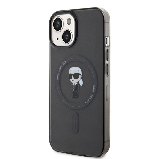 Apple iPhone 15 Karl Lagerfeld IML Ikonický MagSafe pouzdro (Černá) – KLHMP15SHFCKNOK