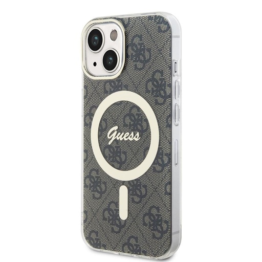 Apple iPhone 15 Guess IML 4G MagSafe pouzdro (Hnědá) - GUHMP15SH4STW