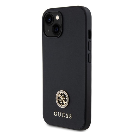Apple iPhone 15 Guess PU 4G Strass Metal Logo pouzdro (Černá) - GUHCP15SPS4DGPK
