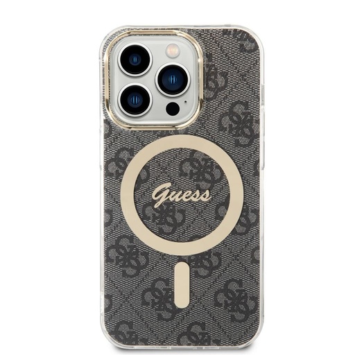 Apple iPhone 15 Pro Guess IML 4G MagSafe pouzdro (Černá) - GUHMP15LH4STK