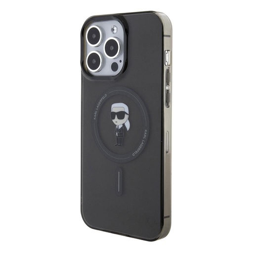 Apple iPhone 15 Pro Max Karl Lagerfeld IML Ikonický MagSafe pouzdro (Černá) – KLHMP15XHFCKNOK