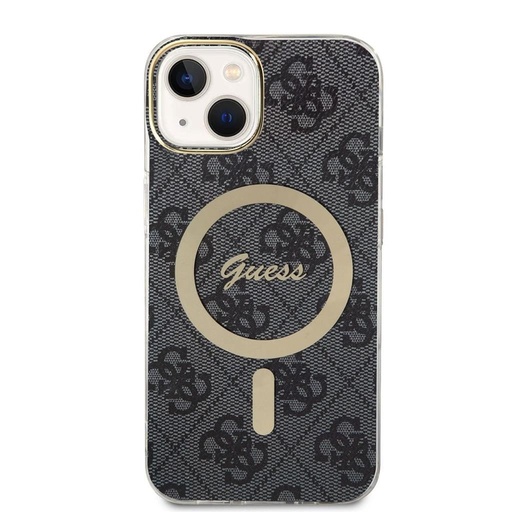 Apple iPhone 15 Guess IML 4G MagSafe pouzdro (Černá) - GUHMP15SH4STK