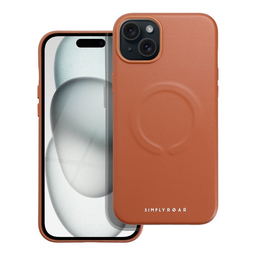Apple iPhone 15 Plus Roar Leather magsafe zadní kryt (Hnědá)