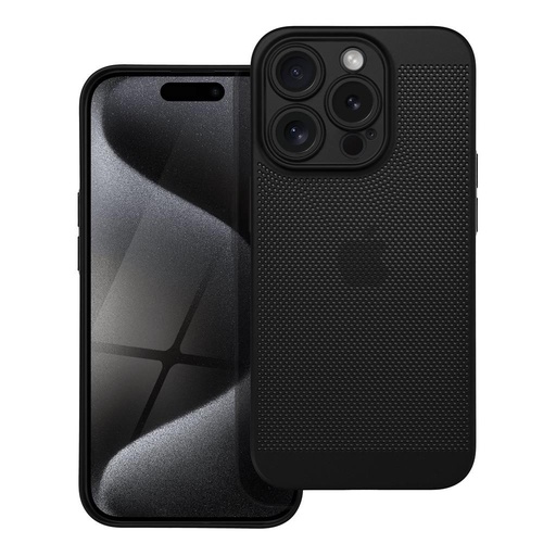 Apple iPhone 15 Pro Breezy děrovaný plast zadní kryt (Černá)