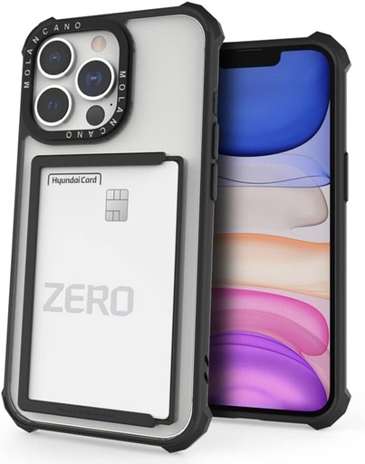 Apple iPhone 14 Pro Max MOLAN CANO HN7 odolný zadní kryt s držákem karet (Černá)
