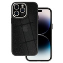 Apple iPhone 12 liquid glitter camera hátlap tok (Fekete)
