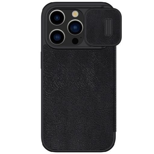 Apple iPhone 15 Pro Max Nillkin Qin pro s ochranou kamery knížkové pouzdro (Černá)