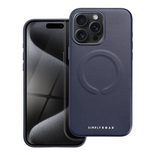 Apple iPhone 15 Pro Max Roar Leather magsafe zadní kryt (Modrá)