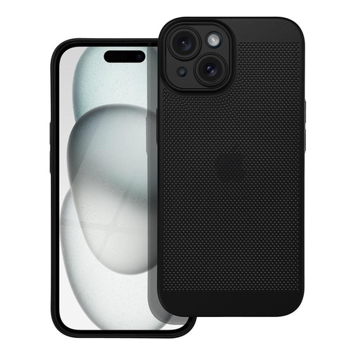 Apple iPhone 15 Breezy děrovaný plast zadní kryt (Černá)