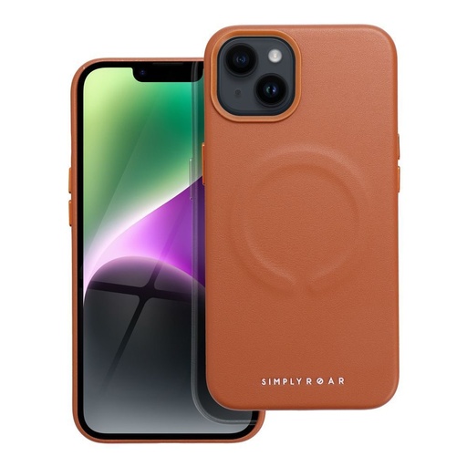 Apple iPhone 14 Roar Leather magsafe zadní kryt (Hnědá)