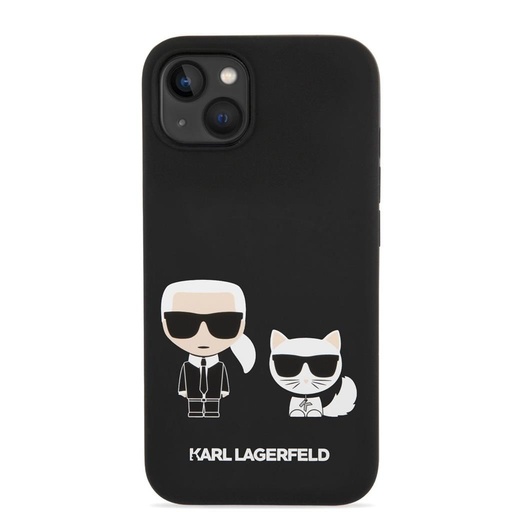 Apple iPhone 14 Plus Černá Karl Lagerfeld MagSafe Compatible Liquid Silicone Karl and Choupette pouzdro (Černá) – KLHMP14MSSKCK