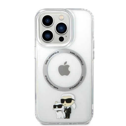Apple iPhone 14 Pro Karl Lagerfeld MagSafe Compatible IML Karl and Choupette NFT pouzdro (Průhledný) – KLHMP14LHNKCIT