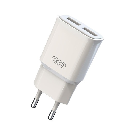 XO L92C 2.4A nabíječka (Bílá) – dvojitý USB konektor