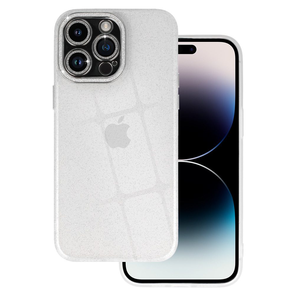 Apple iPhone 12 Pro liquid glitter camera hátlap tok (Átlátszó)
