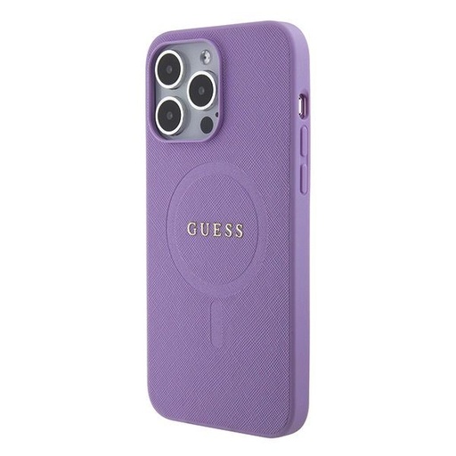 Apple iPhone 15 Pro Guess PU Saffiano MagSafe pouzdro (Fialová) - GUHMP15LPSAHMCU
