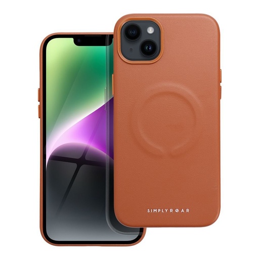 Apple iPhone 14 Plus Roar Leather magsafe zadní kryt (Hnědá)